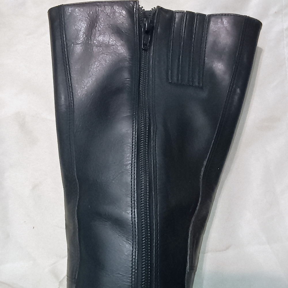 Steve Madden Chunky Platform Shush Black Heeled Boots Sz 10B - Picture 6 of 16
